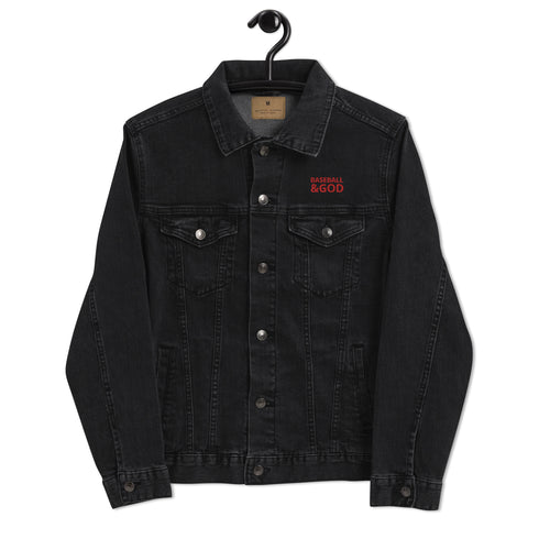 Baseball &God Crimson Denim Jacket